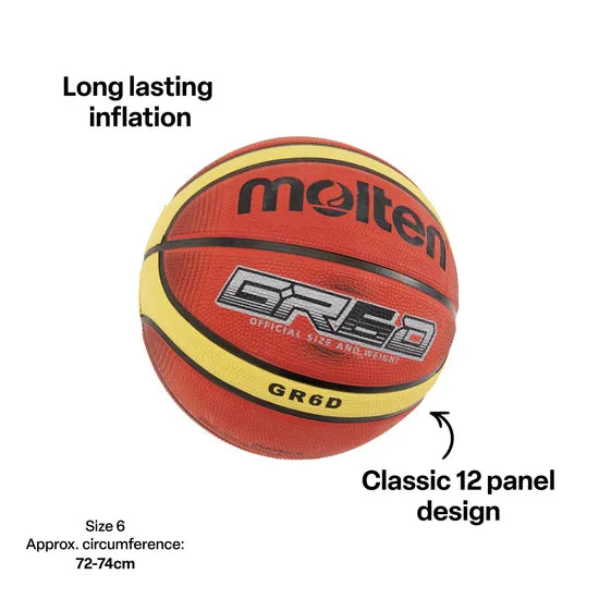 Molten 12 Panel Rubber Basketball Size 6 - Modern Teaching Aids NZ