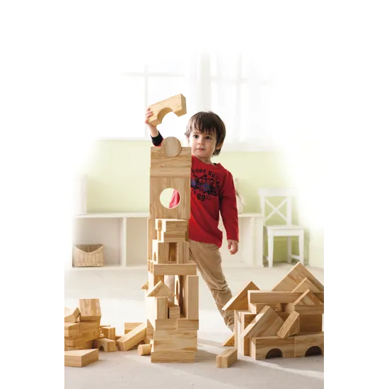 Softfoam Woodlook Blocks 8cm 56pcs - Modern Teaching Aids NZ