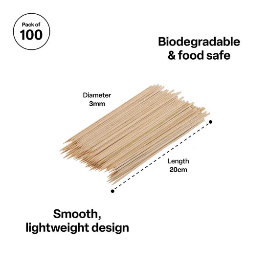 Bamboo Skewer 20 cm - Pack of 100 - Modern Teaching Aids NZ