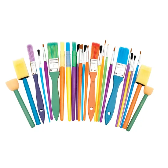 Creatistics Assorted Nylon Paint Brush- Pack of 25 - Modern Teaching Aids NZ