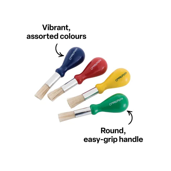 Creatistics Stubby Paint Brushes - Pack of 12 - Modern Teaching Aids NZ