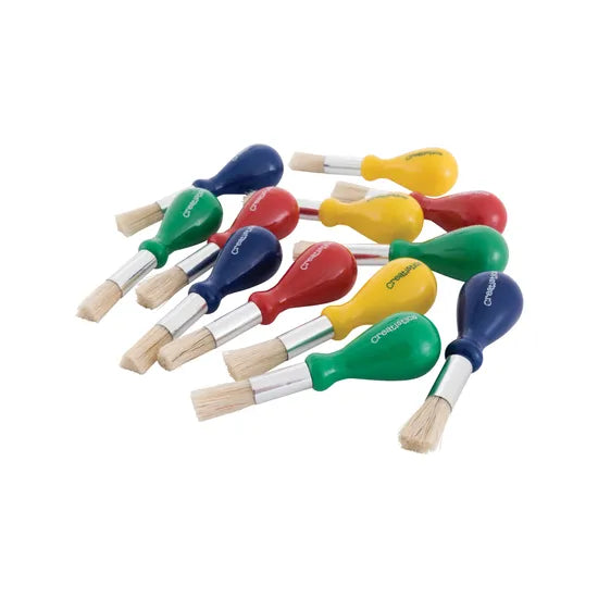 Creatistics Stubby Paint Brushes - Pack of 12 - Modern Teaching Aids NZ
