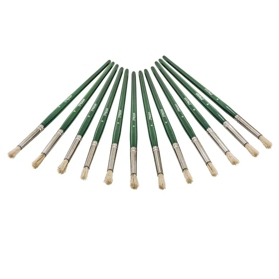 Creatistics Round Bristle Paint Brush Size 4- Pack of 12 - Modern Teaching Aids NZ