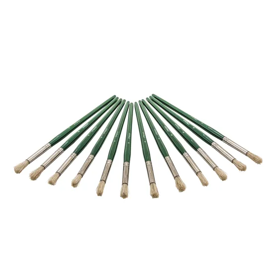 Creatistics Round Bristle Paint Brush Size 8- Pack of 12 - Modern Teaching Aids NZ