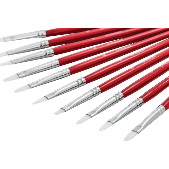 Creatistics Taklon Flat Paint Brush Size 6- Pack of 12 - Modern Teaching Aids NZ