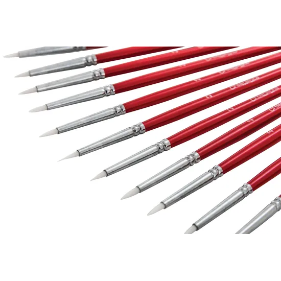 Creatistics Taklon Round Paint Brush Size 2- Pack of 12 - Modern Teaching Aids NZ