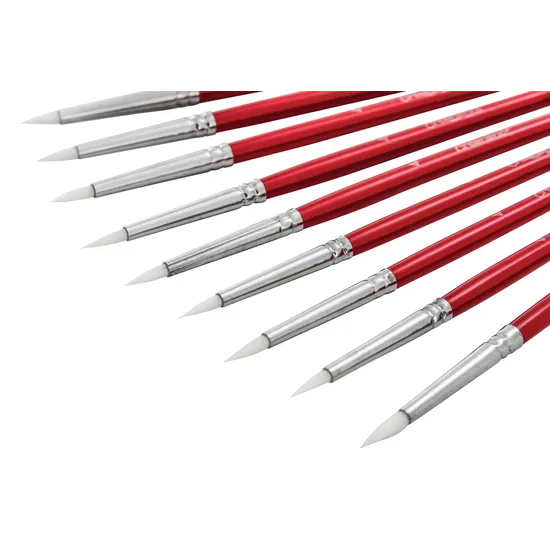 Creatistics Taklon Round Paint Brush Size 4- Pack of 12 - Modern Teaching Aids NZ