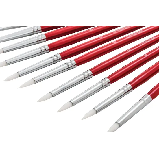 Creatistics Taklon Round Paint Brush Size 6- Pack of 12 - Modern Teaching Aids NZ