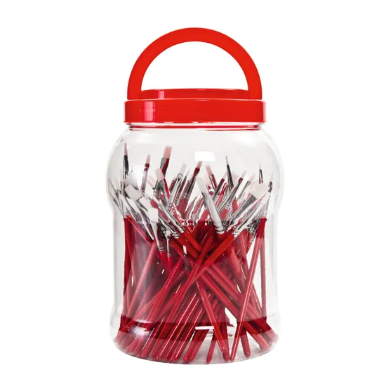 Creatistics Taklon Flat Paint Brush Class Pack- Tub of 72 - Modern Teaching Aids NZ