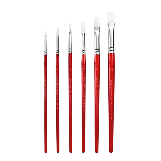 Creatistics Taklon Flat Paint Brush Class Pack- Tub of 72 - Modern Teaching Aids NZ