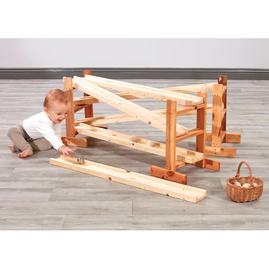 Wooden Chutes and Stands - Set of 9