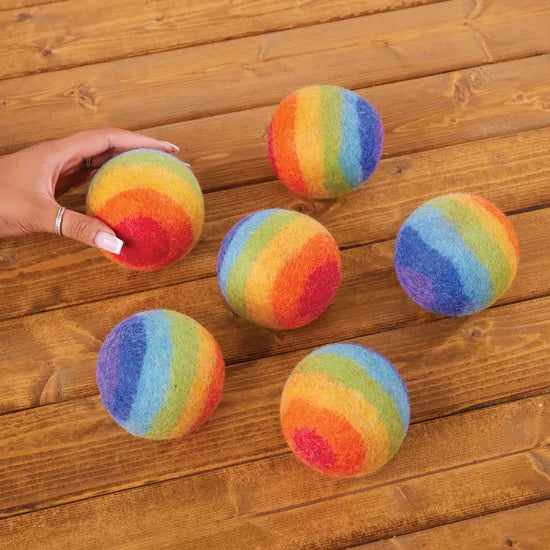 Rainbow Pattern Balls - Set of 6