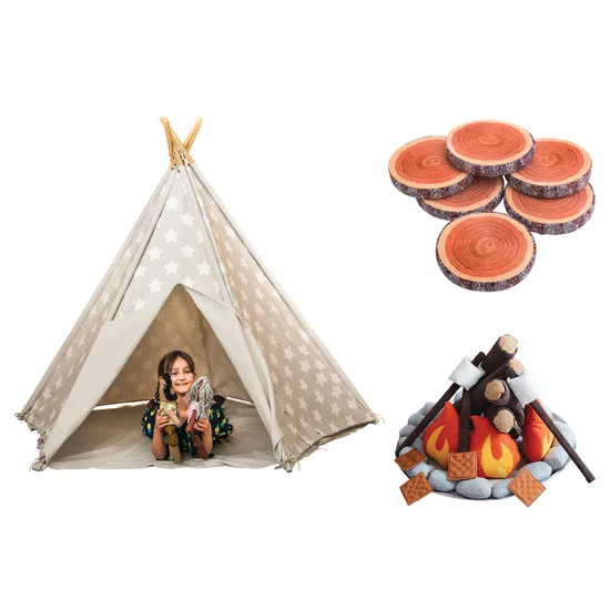 Teepee & Campfire Play Set