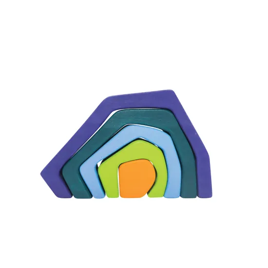 Rainbow Wooden Nesting Blocks - 27 pieces - Modern Teaching Aids NZ