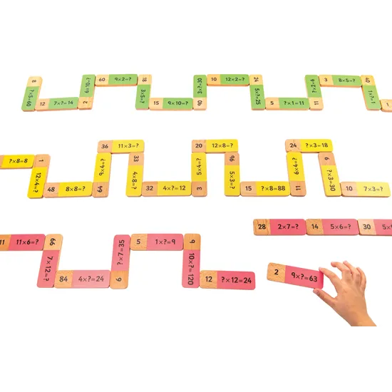 Wooden Multiplication Dominoes - Times Tables Game