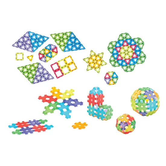 Magnetic Polydron - Transparent Construction Kit - 166 Pieces