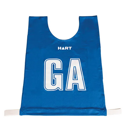 HART Mock Mesh Netball Bibs Snr - Blue Bib/White Letters - Modern Teaching Aids NZ