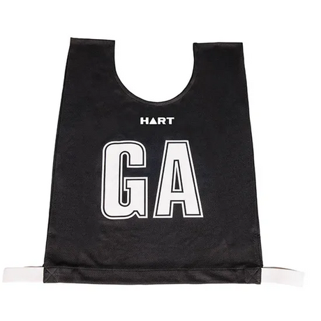 HART Mock Mesh Netball Bibs Snr - Black Bib/White Letters - Modern Teaching Aids NZ