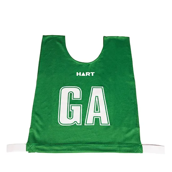 HART Mock Mesh Netball Bibs Snr - Green Bib/White Letters - Modern Teaching Aids NZ