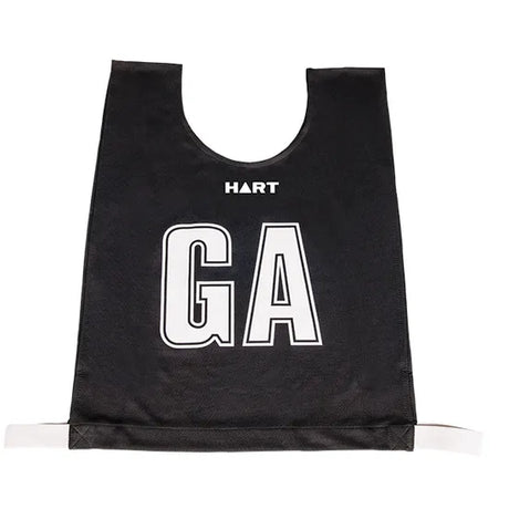 HART Mock Mesh Netball Bibs Jnr - Black Bib/White Letters - Modern Teaching Aids NZ