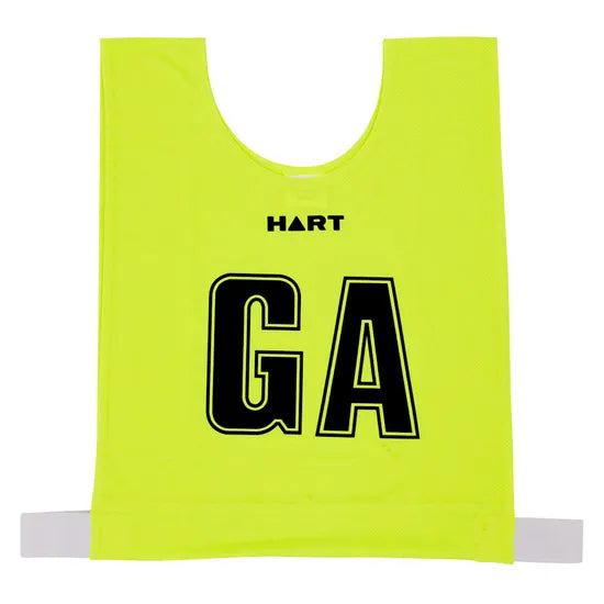HART Mock Mesh Netball Bibs Jnr - Fluro Yellow/Blk Letters - Modern Teaching Aids NZ