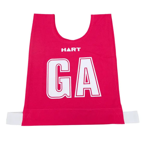 HART Mock Mesh Netball Bibs Jnr -Hot Pink/White Letters - Modern Teaching Aids NZ