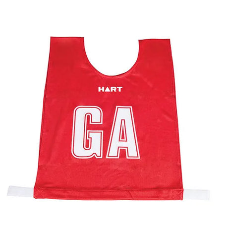 HART Mock Mesh Netball Bibs Jnr - Red Bib/White Letters - Modern Teaching Aids NZ