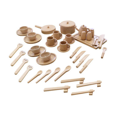 Wooden Tableware Set - 52pc - Modern Teaching Aids NZ