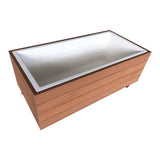 Outdoor Planter Box - Teak and White 80x40x30 - Modern Teaching Aids NZ