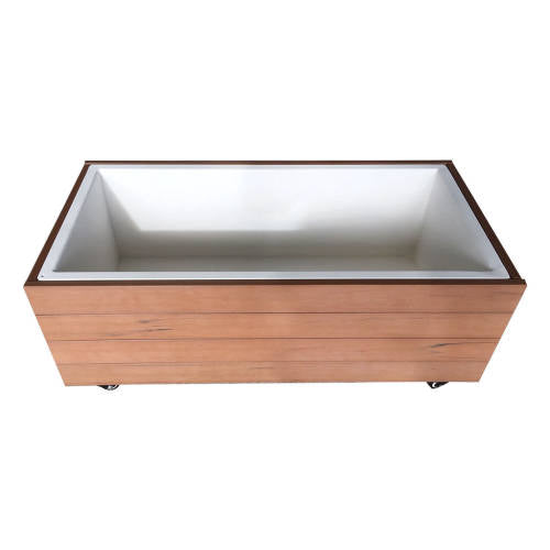 Outdoor Planter Box - Teak and White 80x40x30 - Modern Teaching Aids NZ