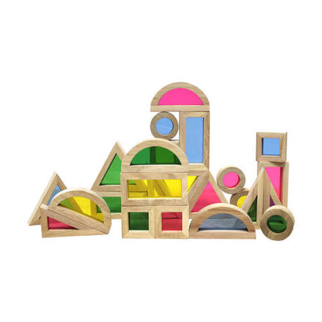 See Through Rainbow Blocks 24 pc - Modern Teaching Aids NZ