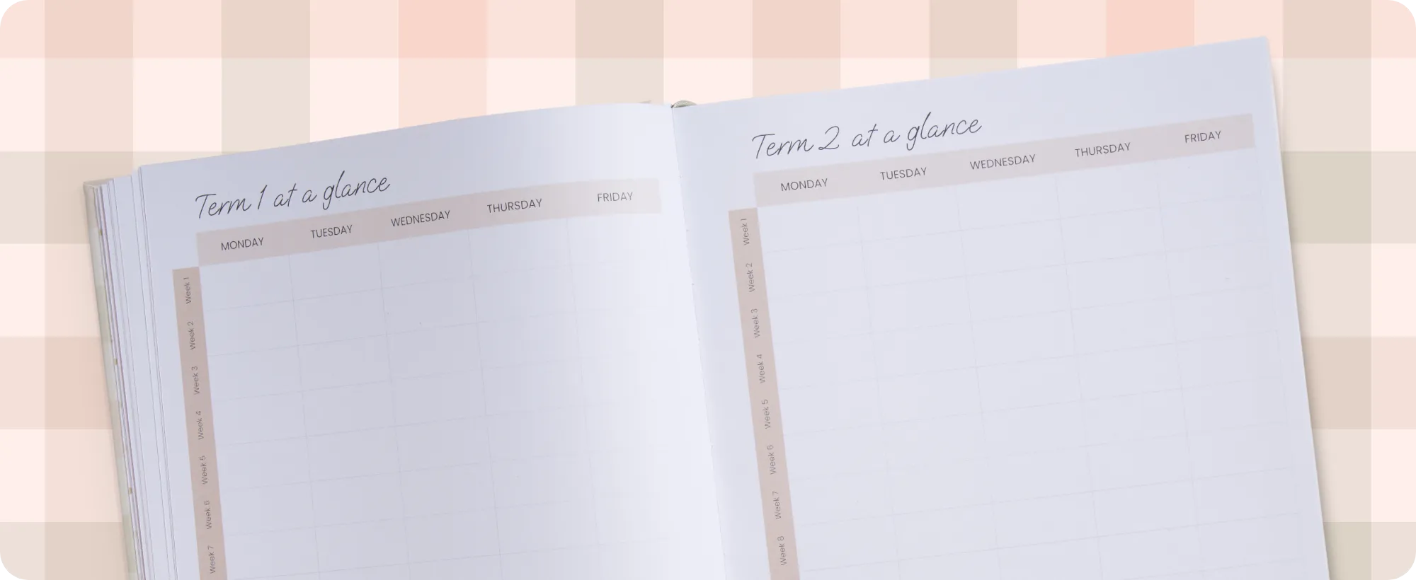 'At a glance' planning pages for long and short-term organisation. 