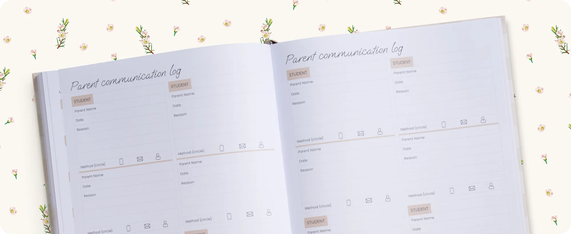 Dedicated pages for allergy plans, events & volunteers, professional development, stage budgets, student contacts, parent communication log and pupil checklists.  
