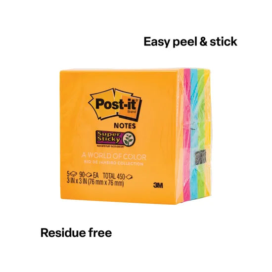 Post-it Notes Super Sticky PK5 - Modern Teaching Aids NZ