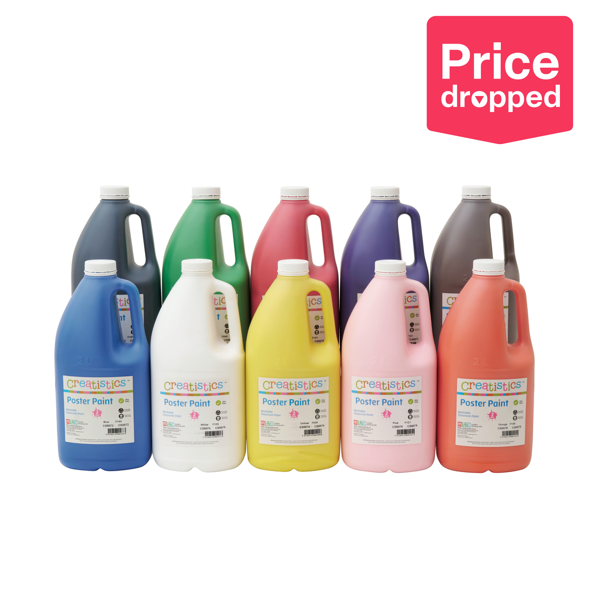 Creatistics Poster Paint 2 L - Set of 10 - Modern Teaching Aids NZ