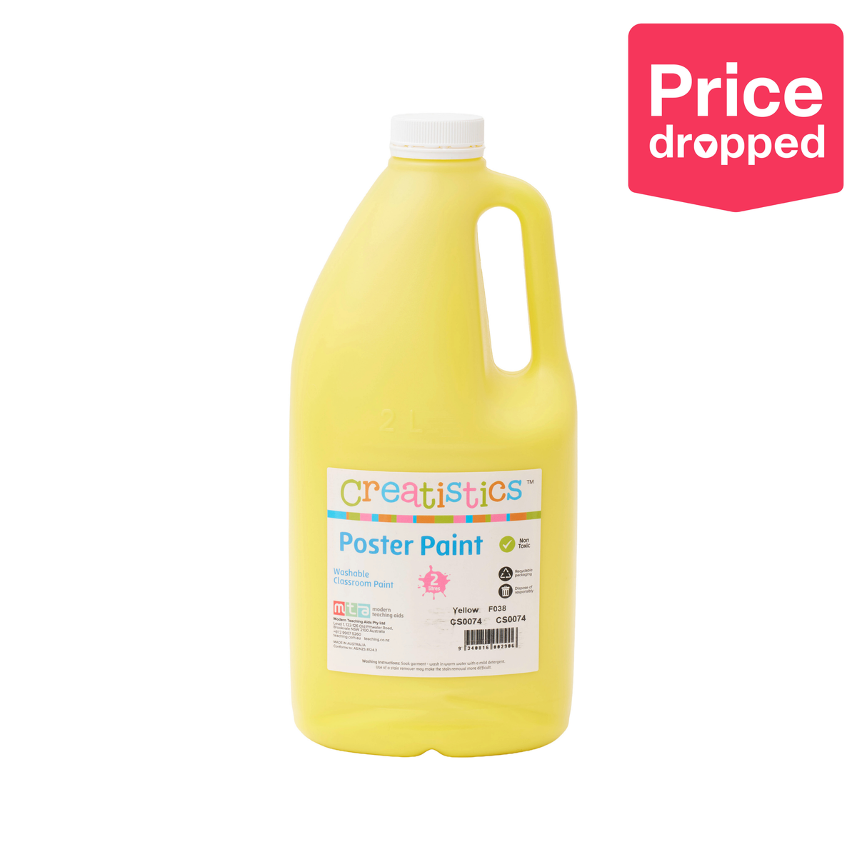 Creatistics Poster Paint 2 L - Yellow - Modern Teaching Aids NZ