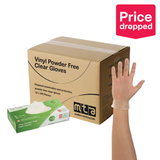 MTA Essentials Vinyl Gloves Clear Medium- 10 x Pack of 100