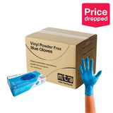 Vinyl Gloves Blue Medium - 10 x Pack of 100