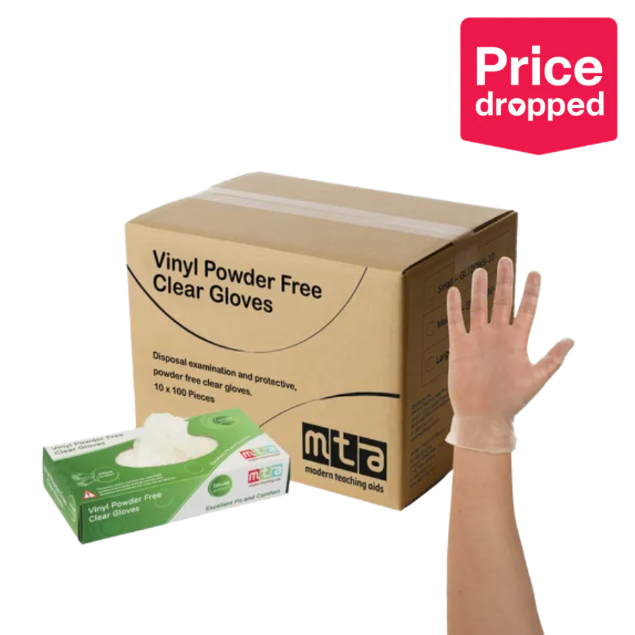 MTA Essentials Vinyl Gloves Clear XL - 10 x Pack of 100