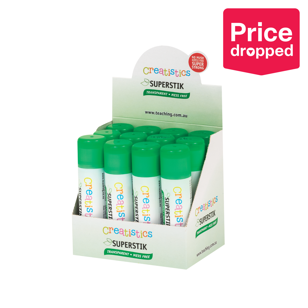 Creatistics Superstik Glue Stick 35 g - Pack of 12 - Modern Teaching Aids NZ