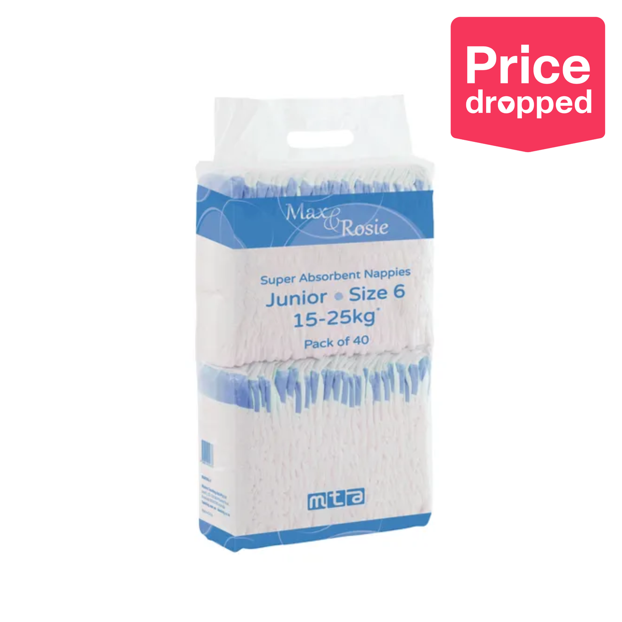 Max & Rosie Nappies - Junior, 15-25 kg, Pack of 40