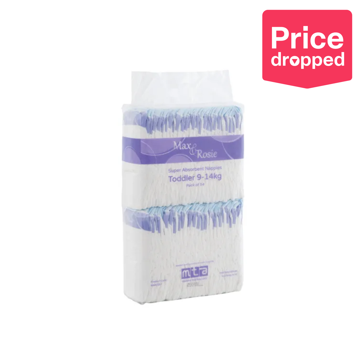 Max & Rosie Nappies - Toddler, 9-14 kg, Pack of 54