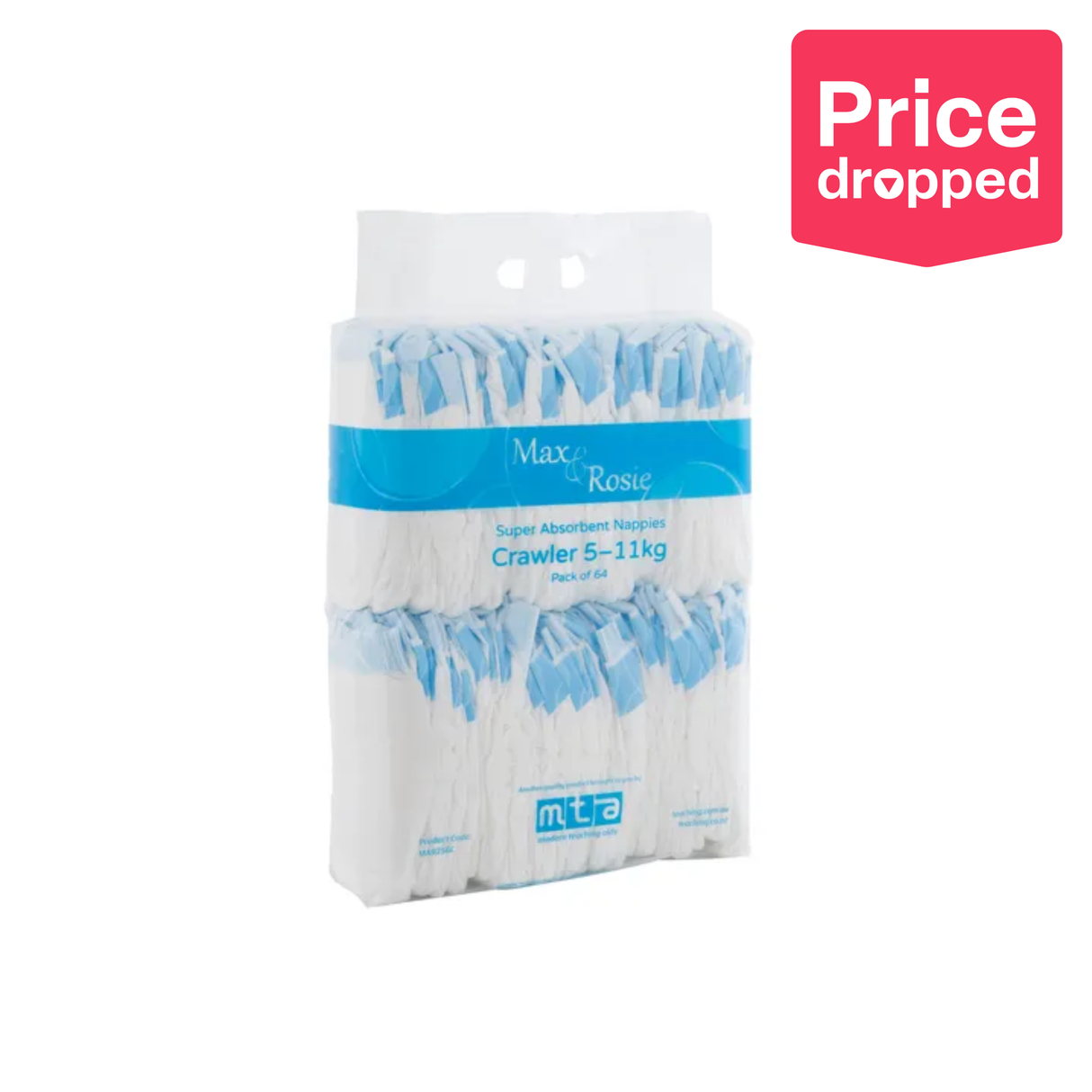 Max & Rosie Nappies - Crawler, 5-11 kg, Pack of 64