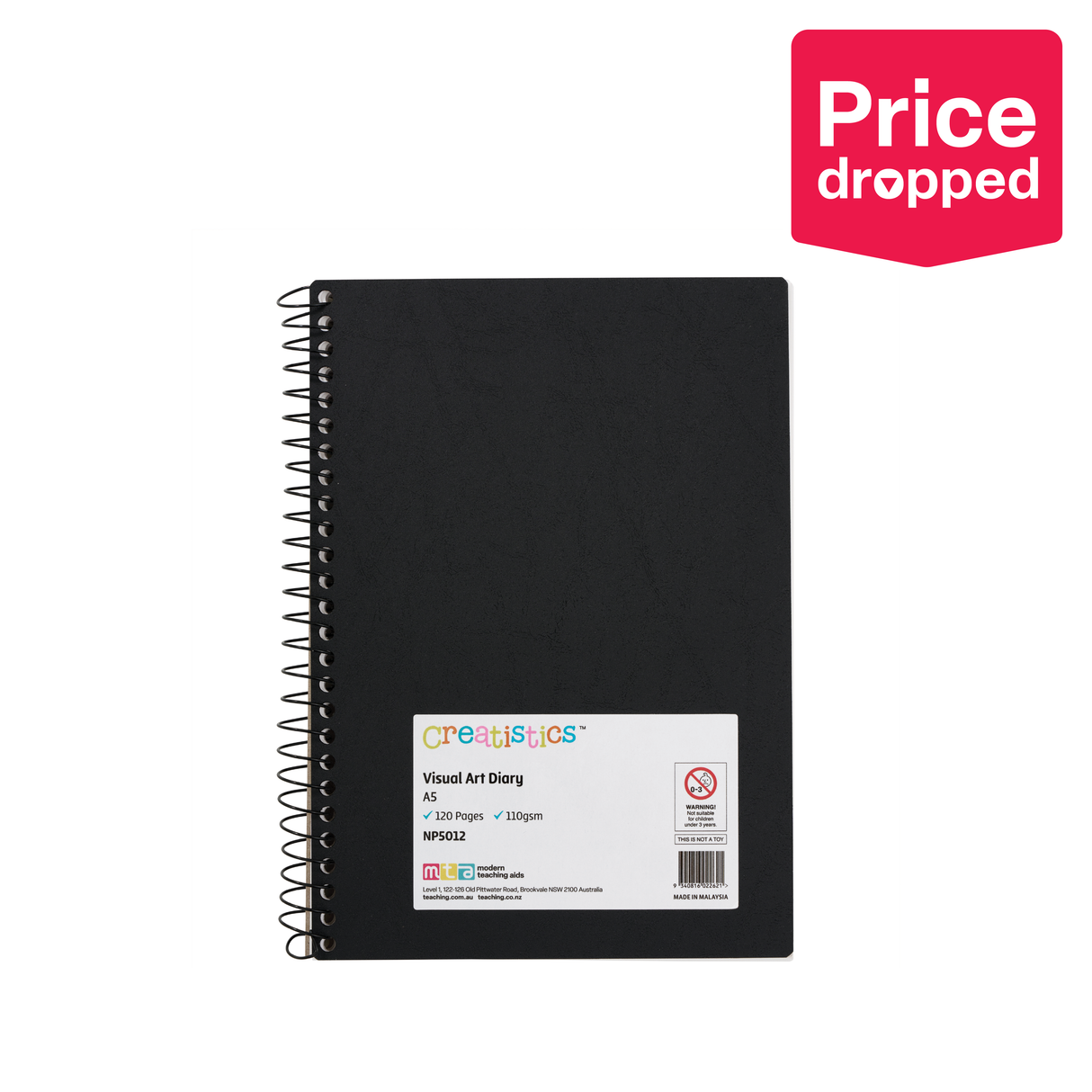 Creatistics Visual Art Diary A5 110 gsm - 120 Page - Modern Teaching Aids NZ