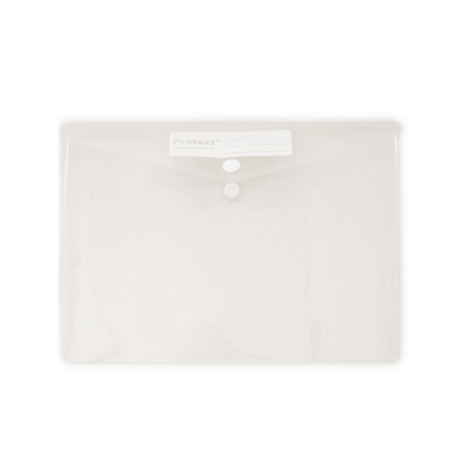 Protext A5 Button Document Wallet Clear