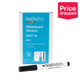 Teachables Whiteboard Markers Bullet Tip Black - Pack of 12 - Modern Teaching Aids NZ