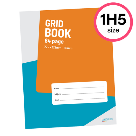 Teachables Exercise Book 225 × 175mm 10mm Grid 64p - Modern Teaching Aids NZ