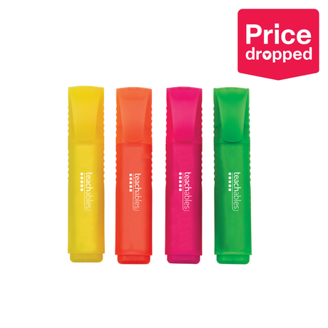 Teachables Highlighters Assorted - Pack of 4 - Modern Teaching Aids NZ