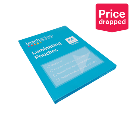 Teachables A4 Laminating Pouches 80 micron - Pack of 100 - Modern Teaching Aids NZ