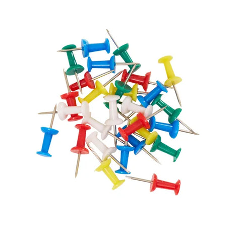 Push Pins Assorted Colours - Pack of 30 - Modern Teaching Aids NZ